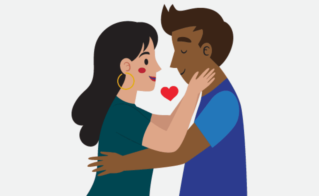 pareja dandose amor y cariño